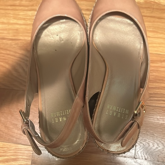 Stuart Weitzman Cream Patent Adobe Aniline Wedge in 7 - Picture 4 of 7